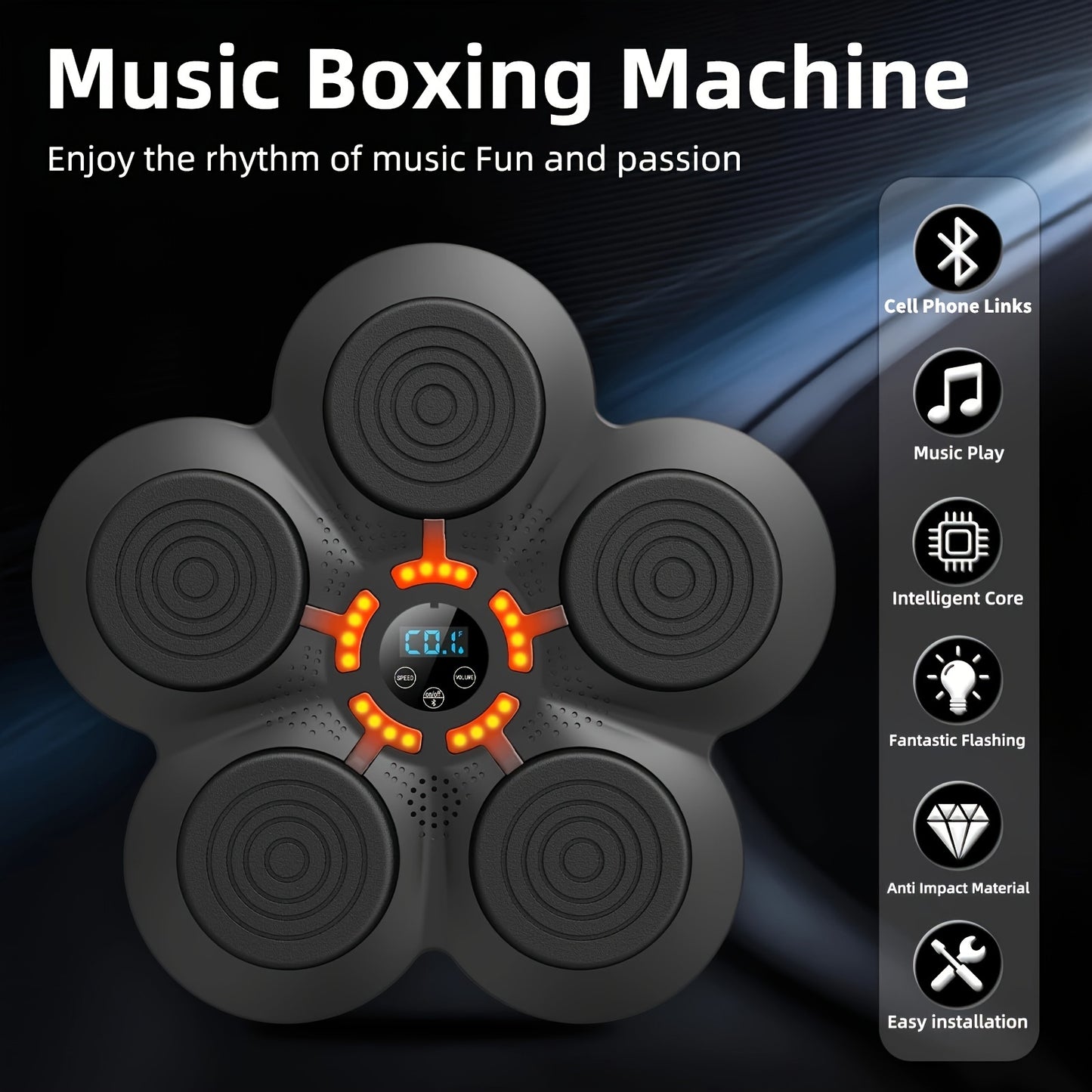 Smart Music Boxing Machine, Musical Boxing Machine Wall Mounted, Wall Mounted Boxing Training Punching Equipment, Can Play Music And Connect To Music Boxing Machine