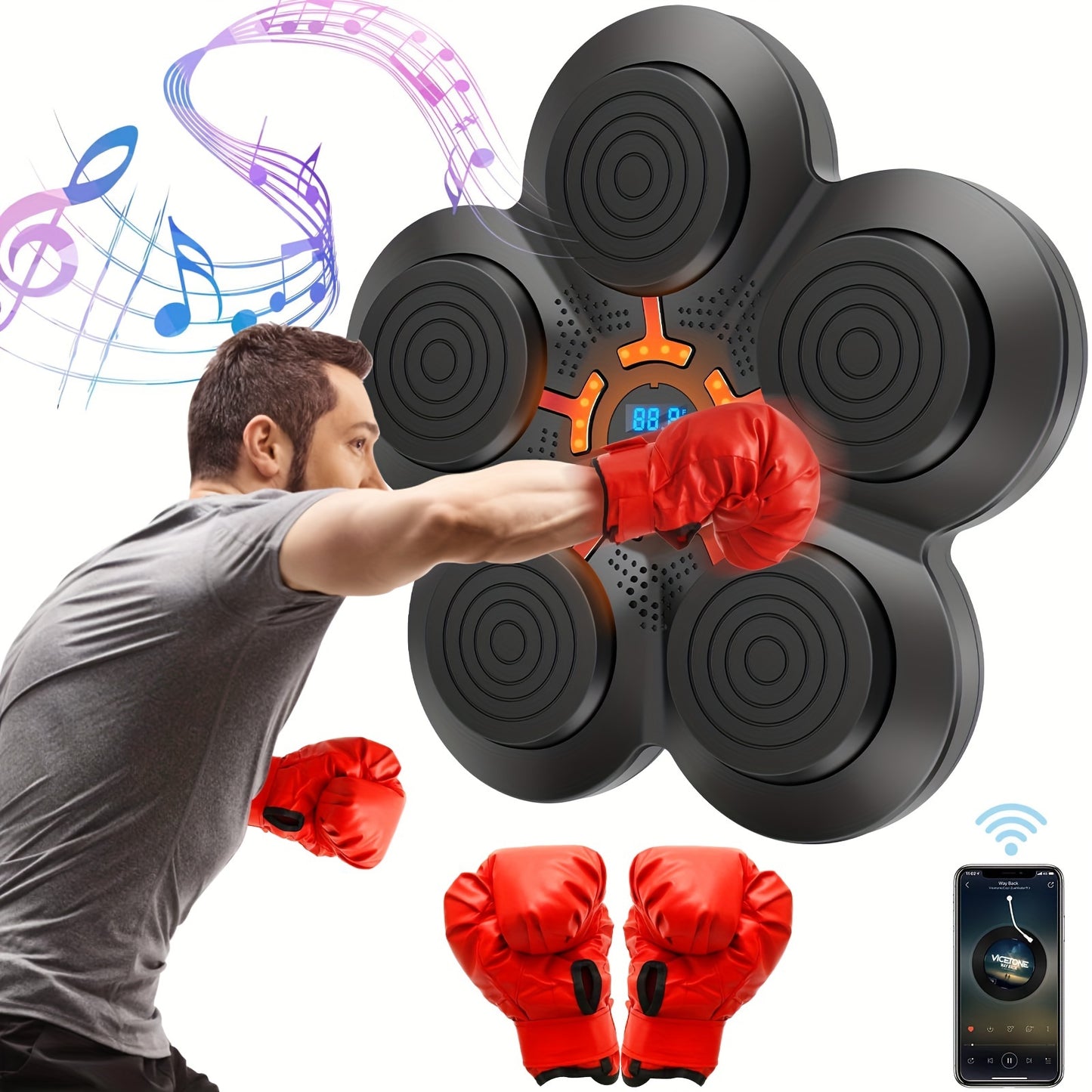 Smart Music Boxing Machine, Musical Boxing Machine Wall Mounted, Wall Mounted Boxing Training Punching Equipment, Can Play Music And Connect To Music Boxing Machine