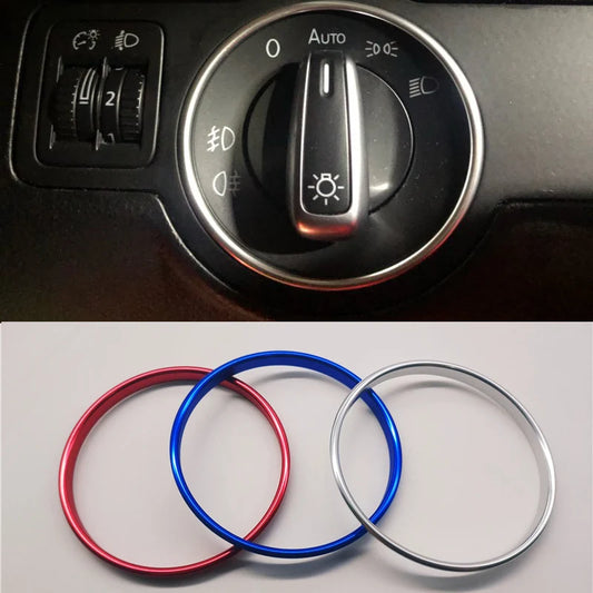 Car Headlight Switch Decorative Trim Frame Ring For Volkswagen VW Golf Jett MK5 MK6 Passat B6 B7 CC Touran Tiguan