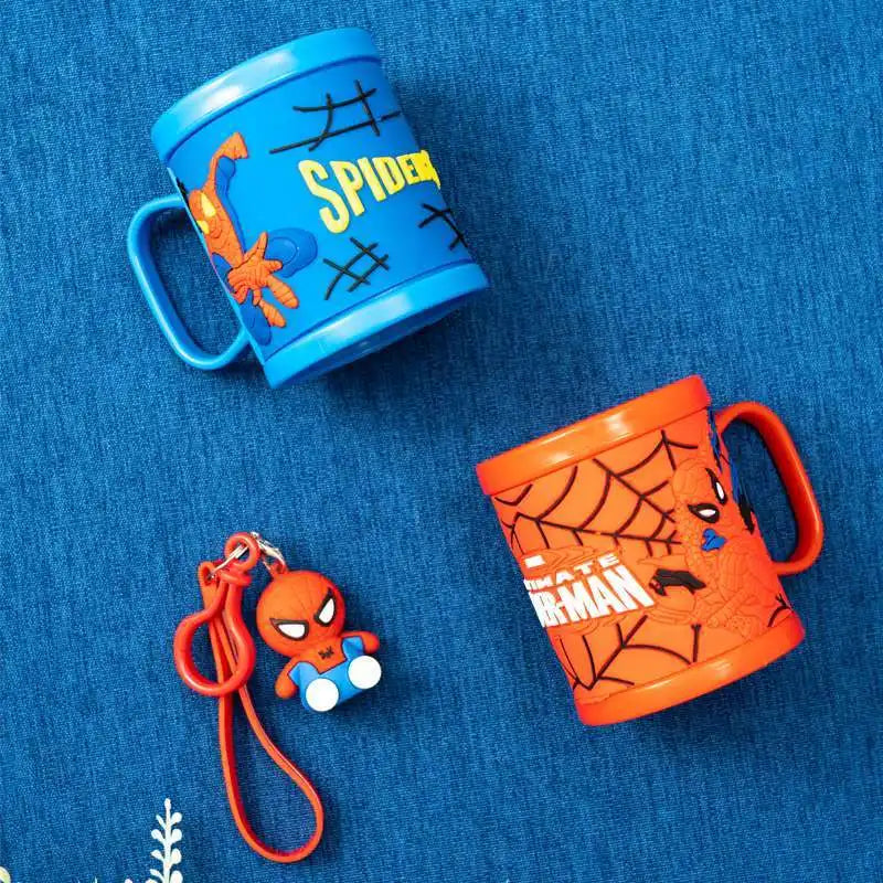 Marvel Spiderman children's new Korean version of animation personality creative cartoon cute shape anti-fall plastic wash cup