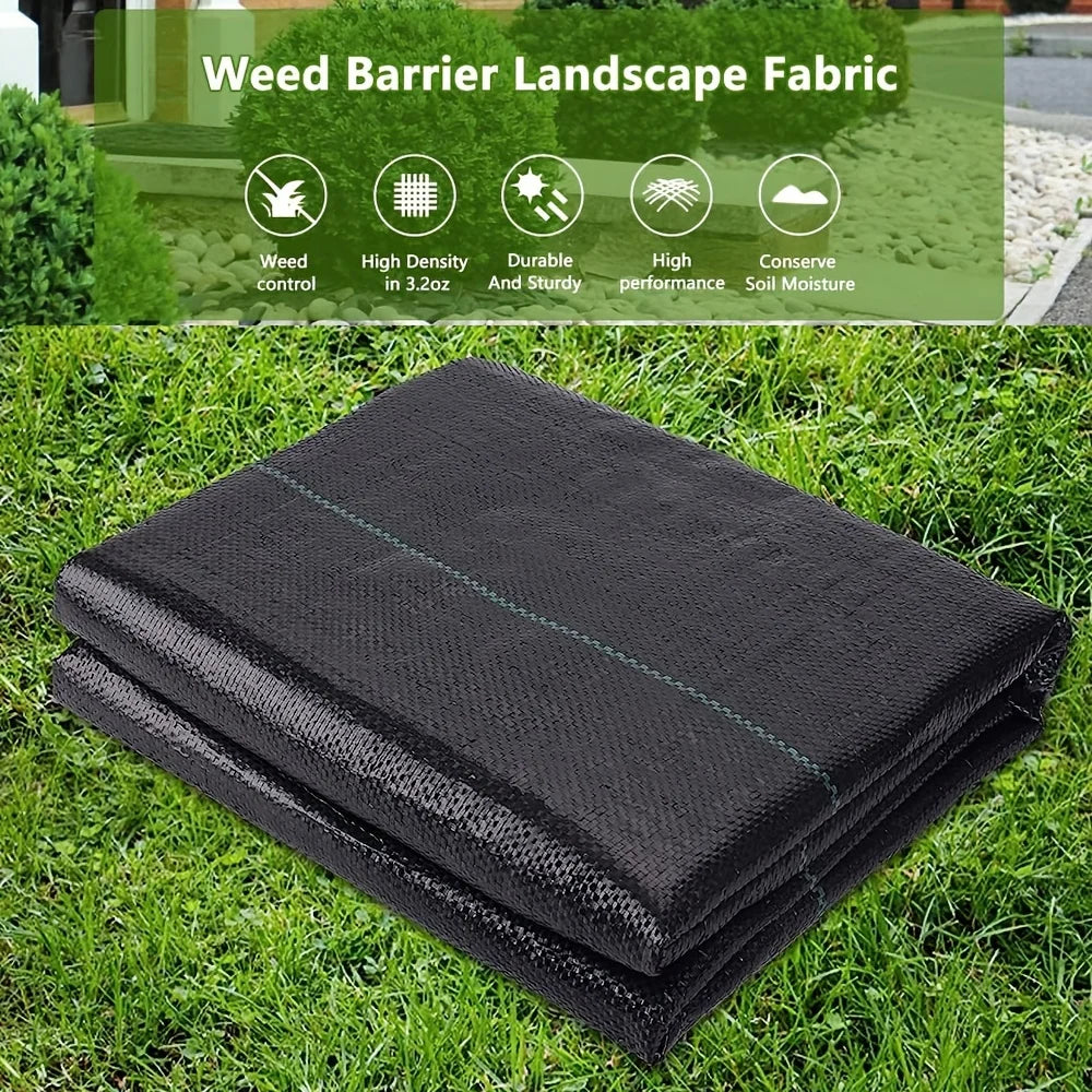 1 Pack, Garden Weed Barrier Landscape Fabric, Weed Block Fabric, Woven Mulch For Landscaping Ground Cover Weed Control Fabric