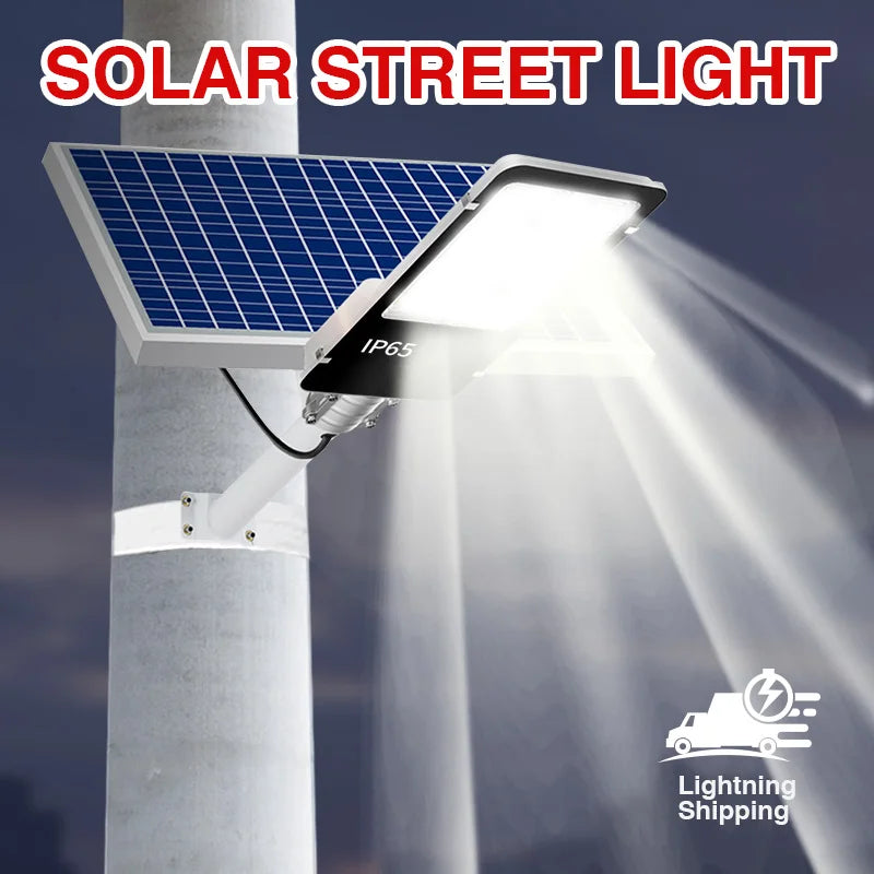 Super bright solar street lamp outdoor road lamp 370LED, 7500K, IP65 waterproof, remote control, garden, playground, terrace.