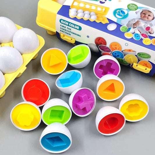 Baby Smart Eggs Montessori Toys 2 Years Toddler Learning Educational Toys Sensory Eggs Chicken Colors Shapes Sorter For Kids