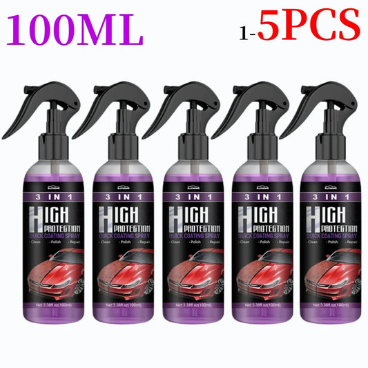 3 in 1 High Protection Quick Ceramic Coating Nano Spray Car Coating Wax Polishing Spray Plastic Refresh Fast Fine Scratch Repair