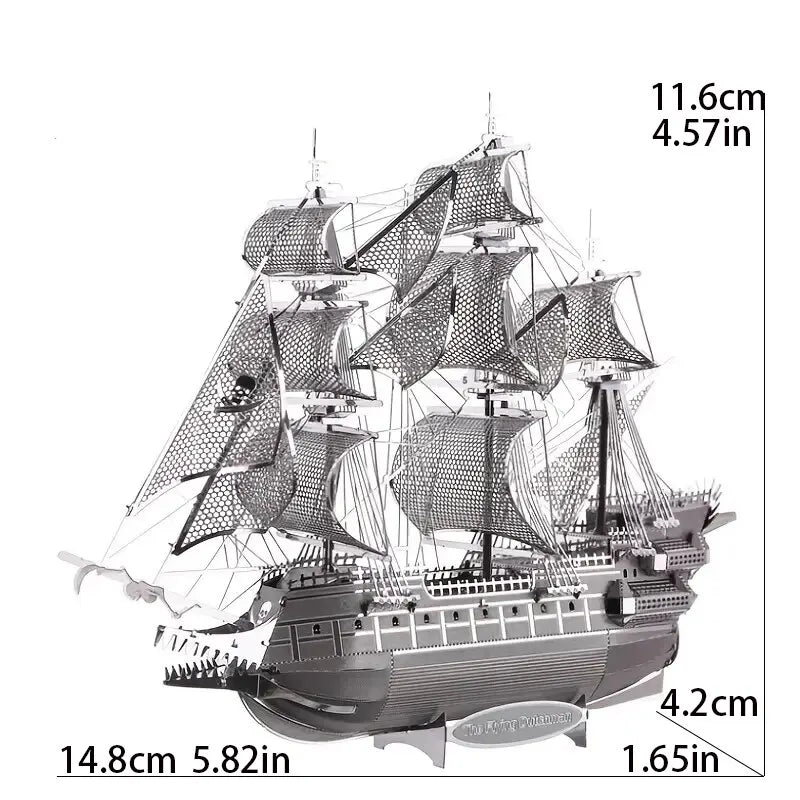 Flying Dutchman 3D Metal Puzzle Model Kits DIY Laser Cut Puzzles Jigsaw Toy For Children