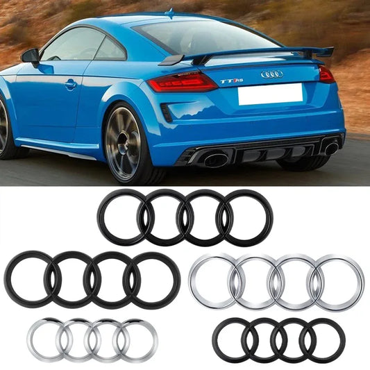 Car Logo Badge Car Front Grille Rear Trunk 4Ring Emblem For Audi A1 A3 A4 A5 A6 A7 S3 S4 S5 S6 RS3 RS4 RS5 RS6 Q3 Q5 Q7