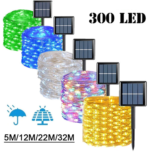 7M/12M/22M/32M Solar Light Outdoor Garden Fairy String Light Led Twinkle Waterproof Lamp for Christmas Patio Tree Party