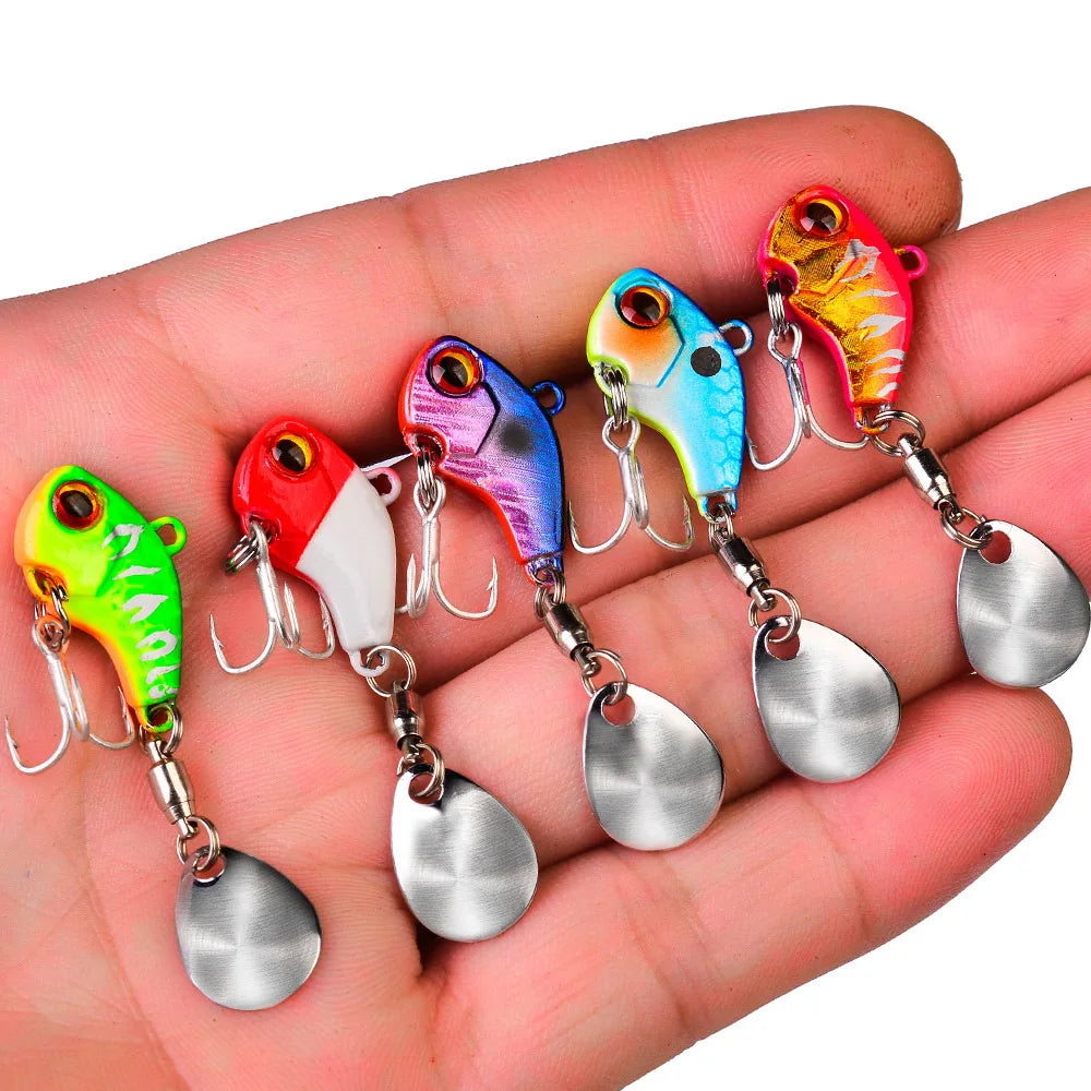 Fishing Lures Wobble Rotating Metal Vib Vibration Bait Winter Fishing 6g 15g 28g Artificial Hard Baits Spinner Spoon Lure Pesca