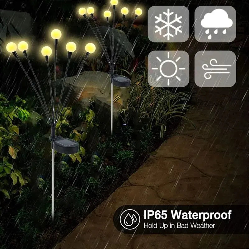 10LEDS Solar Fairy Light Outdoor Lawn Courtyard Garden Decor Firefly Lights Christmas Decoration Solar Powered Street Lamp