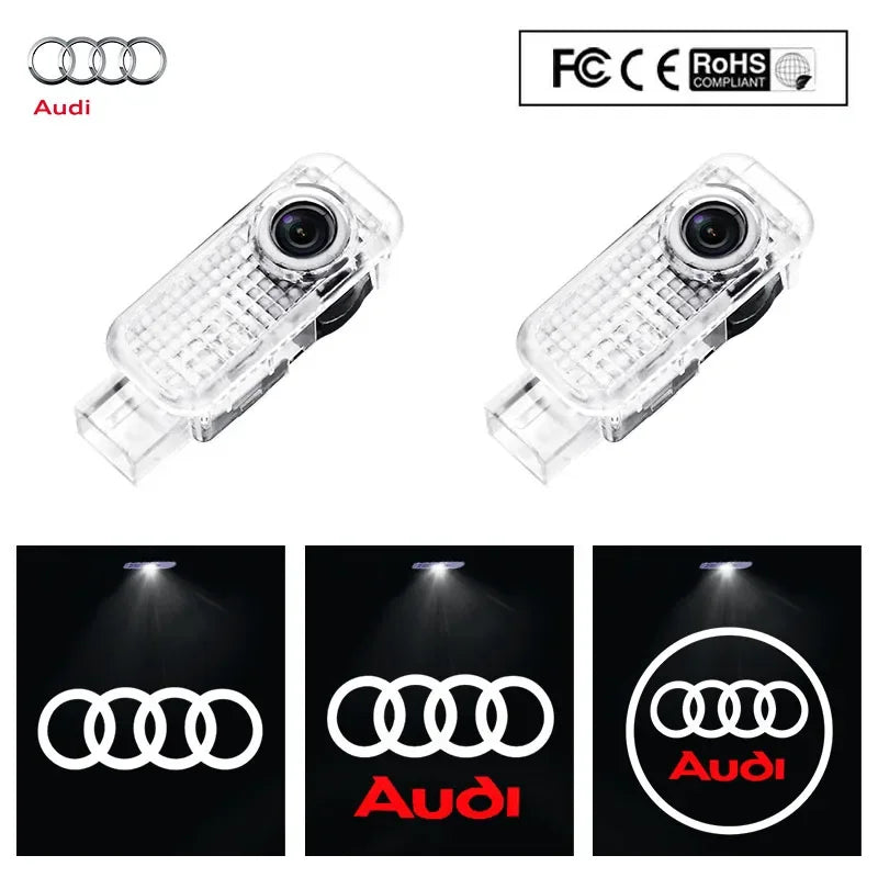 Led Car Door logo Welcome Light For Audi A4 B5 B6 B7 B8 B9 A1 A3 8V 8P 8L A6 C5 C6 C7 A5 A7 A8 Q3 Q5 Q7 TT S3 S6 Sline Quattro