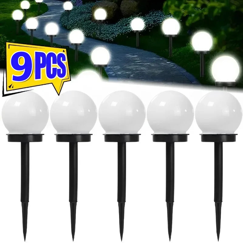 Solar LED Light Outdoor Solar Lawn Light Decor Solar Garden Light White Bulb Lawn Light Street Light Waterproof Garden Light