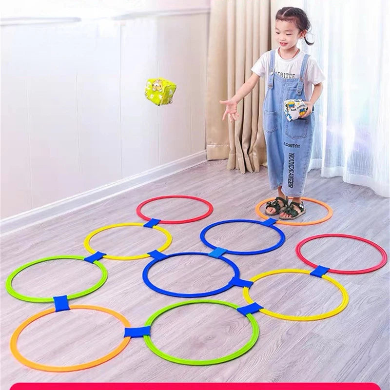 Kids Outdoor Toys Hopscotch Ring Jumping For Kids Sports Outdoor Play Outside Toys Children Garden Backyard Indoor Carnival Game